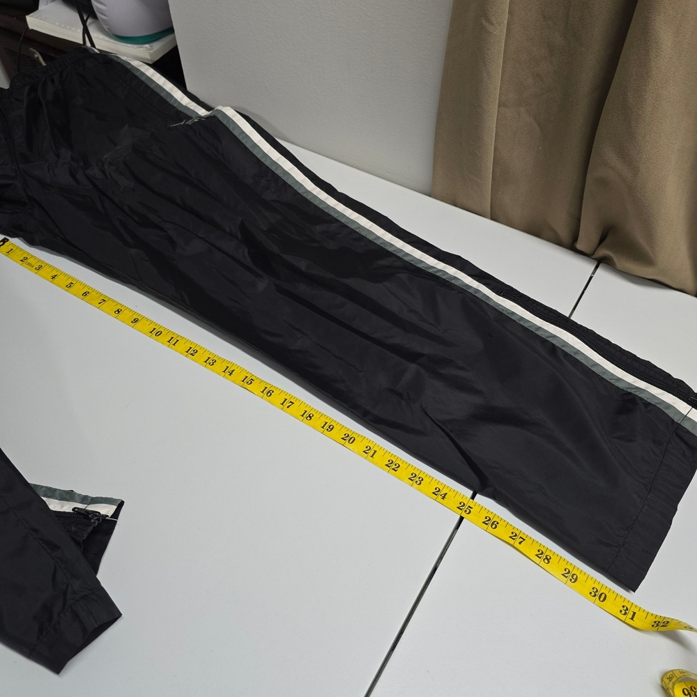 Vintage Nike Track Pants Men's Size M Black Side Stripe Windbreaker Ankle‎ Zip - Picture 11 of 13